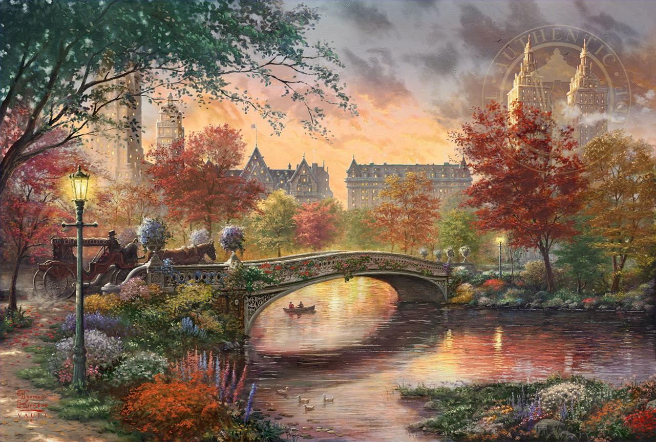 ニューヨークの秋 トーマス・キンケード油絵